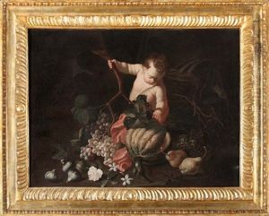 Natura Morta Con Frutta E Putto (collab. W/antonio Mercurio Amorosi)