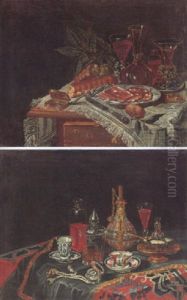Stillleben Mit Silber-, Porzellan- Und Glasobjekten by Christian Berentz