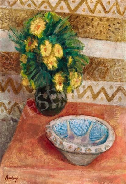 Studio Still-life With Flowers And Bowl - view 1