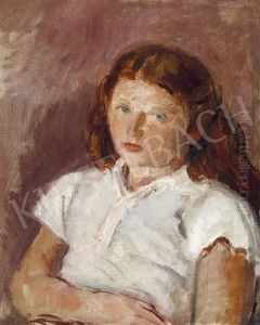 Girl With Red Hair In White Blouse by Robert Bereny