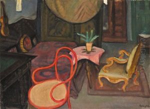 Interior With Red Thonet Chairs