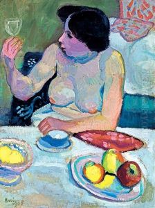 Woman With A Glass by Robert Bereny