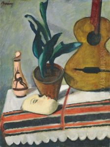 Still-life With Guitar And Mask by Robert Bereny