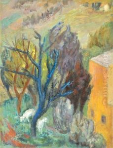 In The Garden Of A Villa At Varosmajor by Robert Bereny