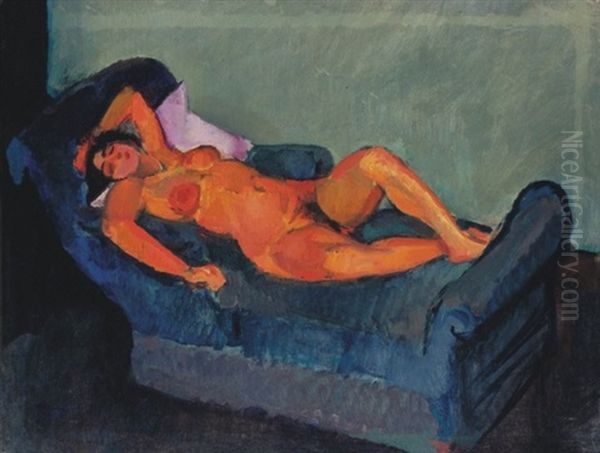 Reclining Lady In Sofa - view 1
