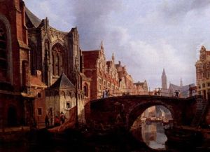 A Townview by Petrus Augustus Beretta