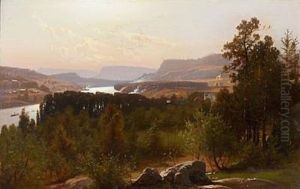 Mountain Landscape With Ships On The River