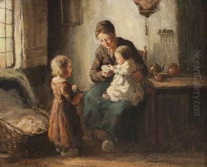 Mutter Mit Kleinen Kindern by Andries van den Berg