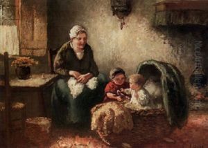 Playing With The Baby by Andries van den Berg
