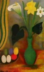 Paskblommor I Gron Vas by Anna Berg