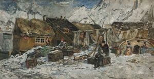 Fiskevaer, Lofoten 1888 by Gunnar Berg