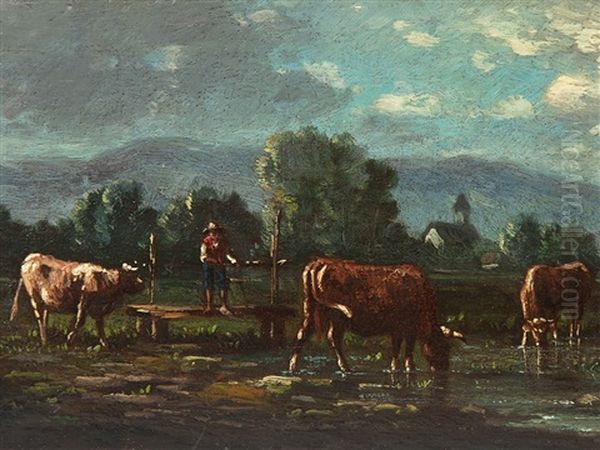 Cows By The River, Norway - view 1