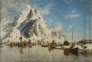 Vintermorgen I Svolvaer by Gunnar Berg