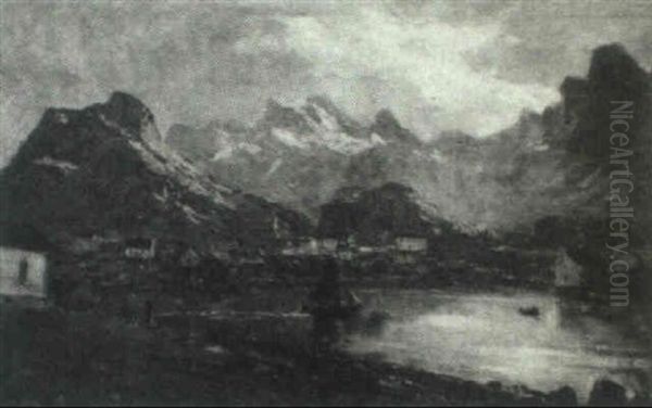 Storm Passing Over A Mountain Lake - view 1
