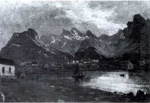 Storm Passing Over Mountain Lake - view 1