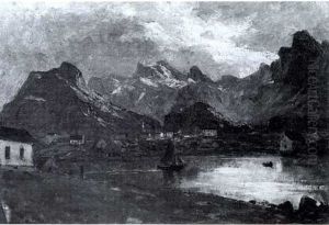 Storm Passing Over Mountain Lake by Gunnar Berg