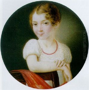 A Miniature Portrait Of Jacobina Cornelia Dalen by Gysbertus Johannes van den Berg
