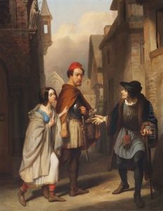 Henry Wynd And The Glee-maiden Encountering Dwining by Jacobus Everardus Jos. van den Berg