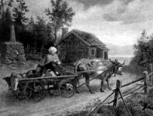 Pa Hemvag Fran Marknaden by Julius Berg