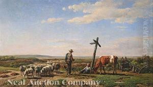A Shepherd And A Cowherd At A Crossroads