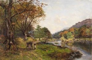 Paisaje Con Campesina by Jose Berga y Boada