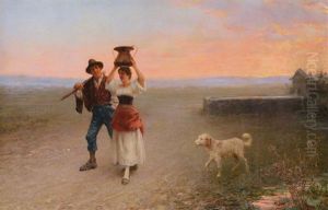 Paesaggio E Pastori by Francesco Bergamini