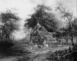 A Peasant By A Farm by Bernardus Gerardus Ten Berge