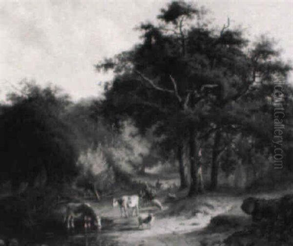 Waldlandschaft Mit Hirten Und Vieh - view 1