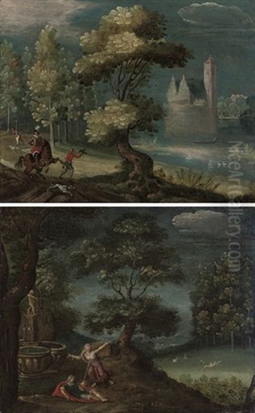 A Wooded River Landscape (+ A Wooded Landscape; Pair) - view 1
