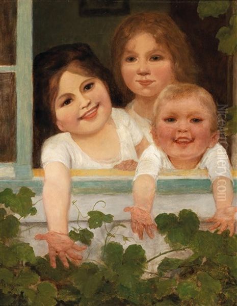 Three Children At The Window - view 1