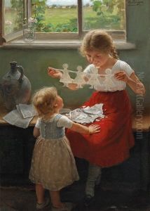 Children Making Silhouettes by Carl Von Bergen
