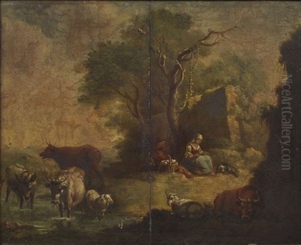 Landschaft Mit Herde Und Hirtenpaar - view 1