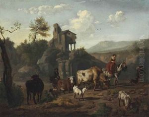 Shepherds And A Shepherdess Driving Cattle Shepherds And A Shepherdess Driving Cattle