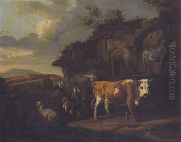 Antike Ruinen Vor Hugellandschaft - view 1
