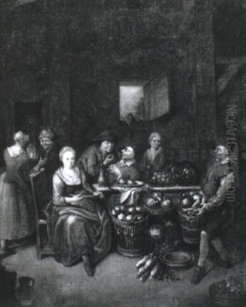 Peasants In A Kitchen Interior - view 1