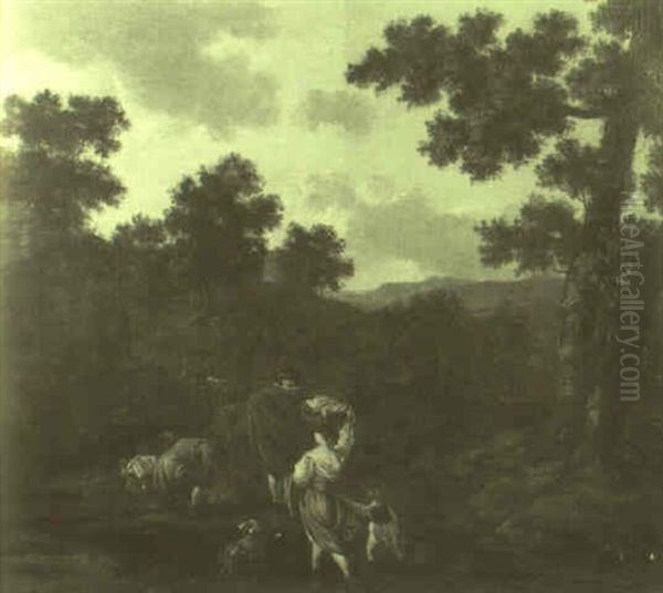 Travellers And Peasants In A Wooded Landscape - view 1