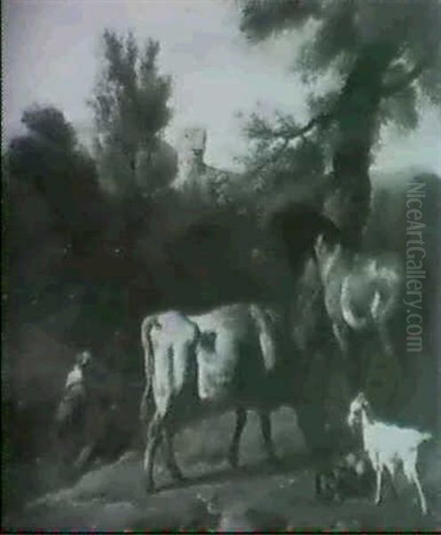 Peasants With Cattle At The Foot Of A Tree - view 1