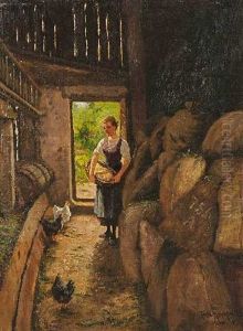 In Der Tenne by Fritz Bergen