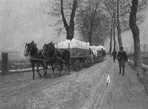 Eisfuhrwerke Auf Der Landstrase by Fritz Bergen