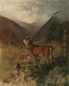Red Deer In The Mountains by Georg Berger