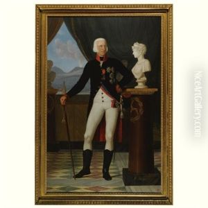 Portrait Of Ferdinand I, King Of The Two Sicilies With A Bust Of Lucia Migliaccio, Duchess Of Floridia