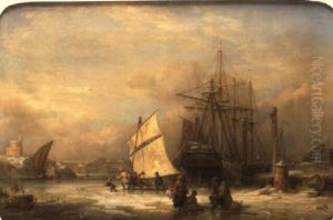 Vinterdag Pa Stockholms Strom by Johann Christian Berger