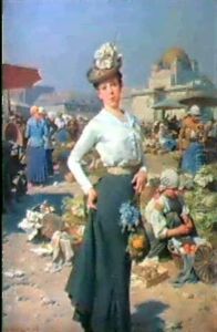 Junge Dame Am Naschmarkt by Julius Victor Berger