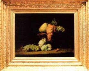Nature Morte Aux Raisins, Prunes Et Poire by Denis Pierre Bergeret