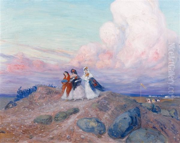 Jeunes Espagnoles Dans Un Paysage - view 1