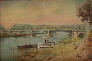 Ein Sommertag Am Flus by Edouard De Bergevin