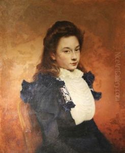 Portrait Of A Woman by Edouard De Bergevin