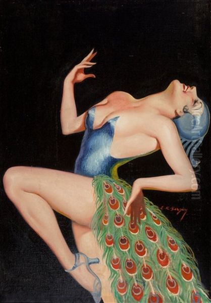 Pretty As A Peacock, La Paree Stories Magazine Cover, April 1935 - view 1