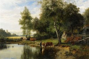 L'abreuvoir by Edward (Johan-Edvard) Bergh