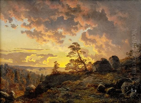Solnedgang Over Fjarden - view 1